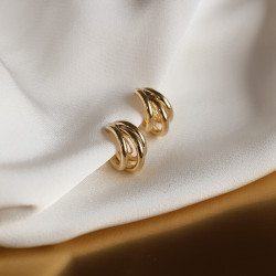 金屬感耳夾蚊香盤耳環高級感簡約氣質歐美風耳圈圓環無耳洞女無痛