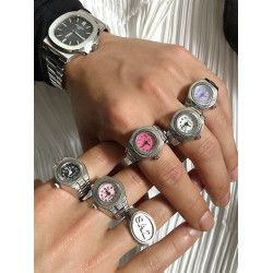 SAZ 手錶戒指男土酷原宿ins風潮流韓版復古創意裝飾可調節食指環