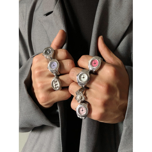 SAZ 手錶戒指男土酷原宿ins風潮流韓版復古創意裝飾可調節食指環 SAZ 手錶戒指男土酷原宿ins風潮流韓版復古創意裝飾可調節食指環