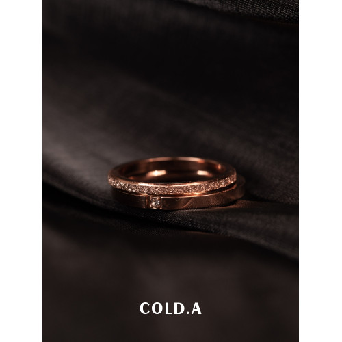 誓約丁達爾效應玫瑰金鈦鋼戒指不掉色男女對戒情侶款小衆設計尾戒