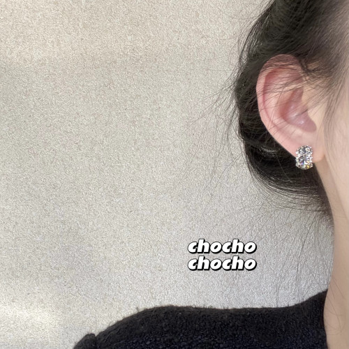chocho/暗夜柏林灰 韓國小衆設計感復古高級感耳釘耳環簡約耳飾女