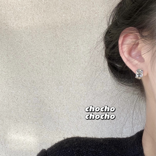 chocho/暗夜柏林灰 韓國小衆設計感復古高級感耳釘耳環簡約耳飾女