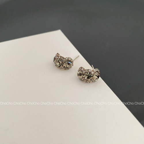 chocho/暗夜柏林灰 韓國小衆設計感復古高級感耳釘耳環簡約耳飾女