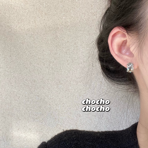 chocho/暗夜柏林灰 韓國小衆設計感復古高級感耳釘耳環簡約耳飾女