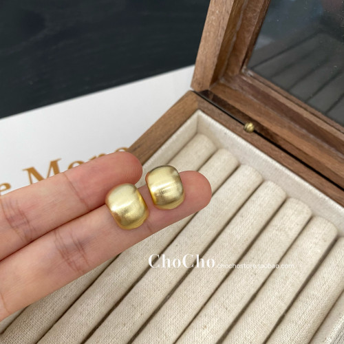 chocho/法式復古啞光拉絲耳環小衆高級感簡約氣質冷淡風耳釘耳飾