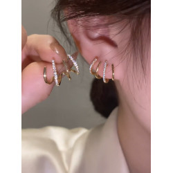 四爪耳排耳環小衆設計感網紅耳飾防過敏銀耳釘2025年新款潮高級女