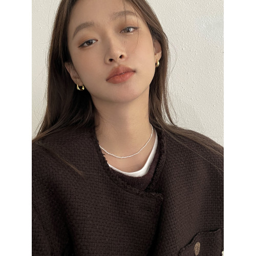 耳環女小衆高級感耳釘冷淡風金色耳圈簡約素圈耳釦銀耳飾2025新款