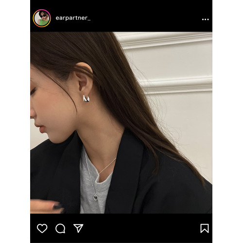 耳環女小衆高級感耳釘冷淡風金色耳圈簡約素圈耳釦銀耳飾2025新款