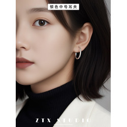 ZTX 素圈耳夾無耳洞女日常百搭圓圈耳飾無痛蚊香盤無洞夾耳式耳環