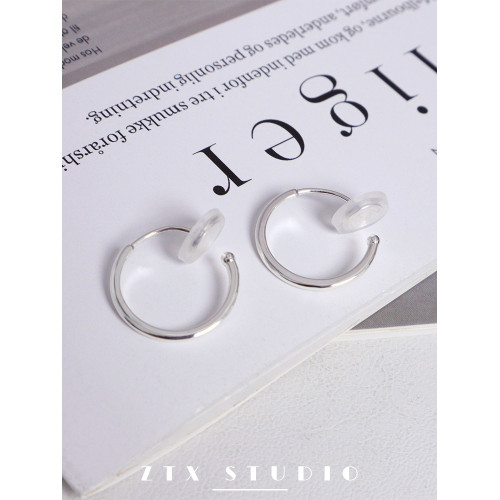 ZTX 素圈耳夾無耳洞女日常百搭圓圈耳飾無痛蚊香盤無洞夾耳式耳環