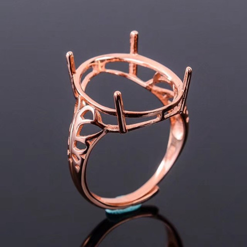 s925銀女戒指空托 13*18 15*20 16*22多尺寸活圈戒托銀托 代鑲嵌