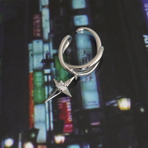 KANSAI掛耳四角星吊墜耳環ins個性小衆耳飾冷淡風潮無耳洞款耳夾 KANSAI掛耳四角星吊墜耳環ins個性小衆耳飾冷淡風潮無耳洞款耳夾