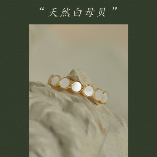 AIR-HORIZON天然貝殼戒指女小衆設計高級感輕奢時尚白貝母食指戒 AIR-HORIZON天然貝殼戒指女小衆設計高級感輕奢時尚白貝母食指戒
