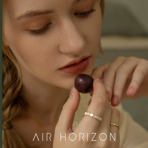 AIR-HORIZON天然貝殼戒指女小衆設計高級感輕奢時尚白貝母食指戒 AIR-HORIZON天然貝殼戒指女小衆設計高級感輕奢時尚白貝母食指戒