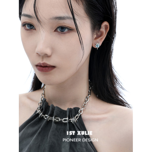 貓瞳/1STXULIE原創小耳釘小衆設計高級耳環甜酷925銀針貓眼耳飾女