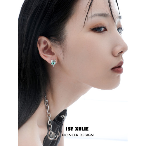 貓瞳/1STXULIE原創小耳釘小衆設計高級耳環甜酷925銀針貓眼耳飾女