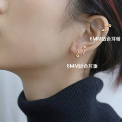 獨特S型耳骨釘女細針鈦鋼螺絲擰2025新款睡覺免摘簡約耳釘耳飾