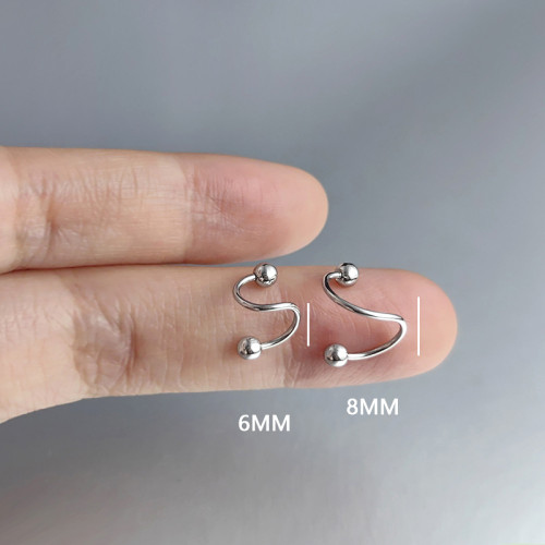 獨特S型耳骨釘女細針鈦鋼螺絲擰2025新款睡覺免摘簡約耳釘耳飾