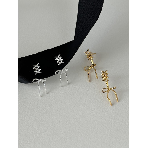 原創甜美蝴蝶結耳釘女純銀針絕美耳墜耳環2026新款爆款高級感耳飾