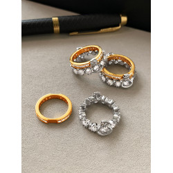 金銀拼色土星西太後曡戴戒指女輕奢高級感新款個性小衆設計食指環