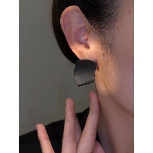 小衆設計個性大氣不對稱菱形耳釘時尚高級感冷淡風撞色獨特耳環女