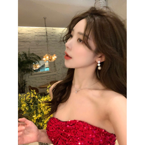 晚宴公主閃鋯珍珠耳環女獨特巨好看秋冬耳飾輕奢高級感耳釘耳夾 晚宴公主閃鋯珍珠耳環女獨特巨好看秋冬耳飾輕奢高級感耳釘耳夾