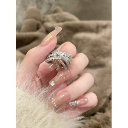 FRIDAY JEWELRY鋯石精緻微鑲開口可調節戒指指環食指百搭氣質個性