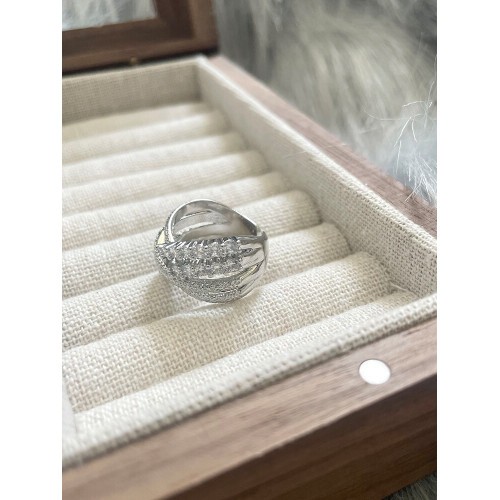 FRIDAY JEWELRY鋯石精緻微鑲開口可調節戒指指環食指百搭氣質個性 FRIDAY JEWELRY鋯石精緻微鑲開口可調節戒指指環食指百搭氣質個性