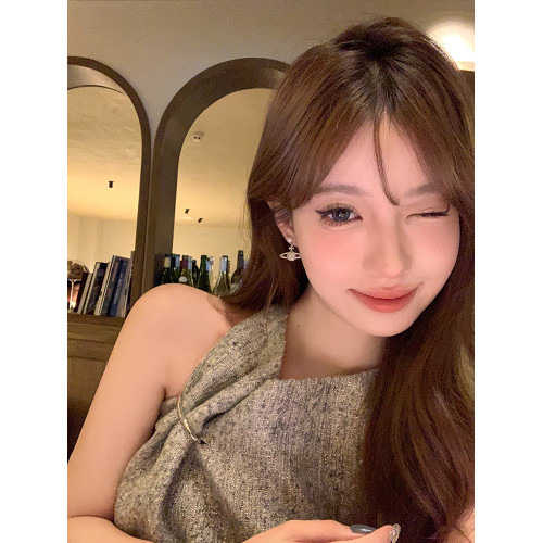 【蜜桃茶】法式美神 星球珍珠耳環女秋冬輕奢高級感土星耳釘耳飾 【蜜桃茶】法式美神 星球珍珠耳環女秋冬輕奢高級感土星耳釘耳飾