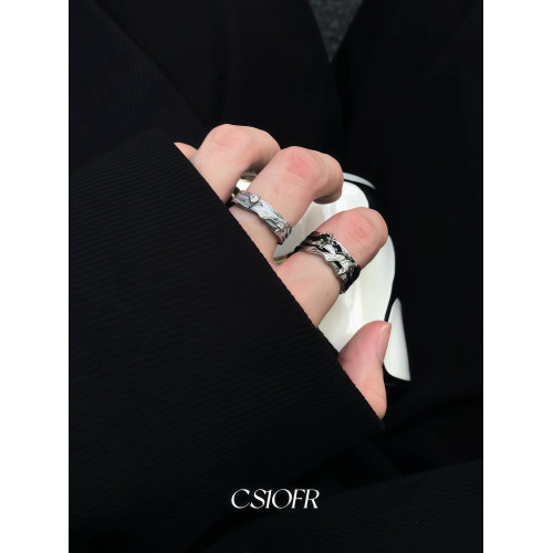 白與黑月光戒指男女不規則ins冷淡風開口調節小衆設計開口配飾 白與黑月光戒指男女不規則ins冷淡風開口調節小衆設計開口配飾