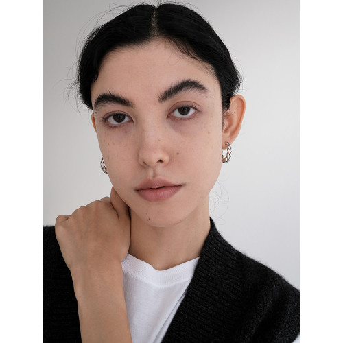 【CnHnOn 脂肪商店】小衆編織粗麻花耳圈 高保色做舊質感耳環