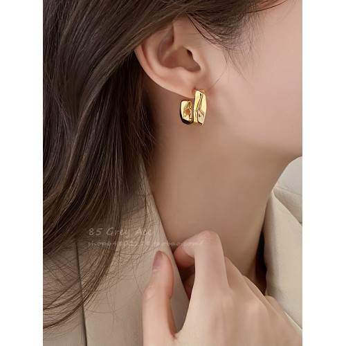 ins冷淡風幾何方塊耳環女小衆設計高級感耳釘時尚輕奢獨特耳飾品
