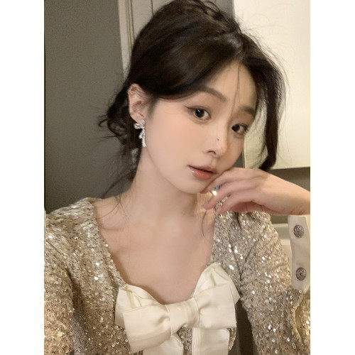 千金感氣質蝴蝶結耳環輕奢獨特耳釘高級感耳飾女無耳洞蚊香盤耳夾