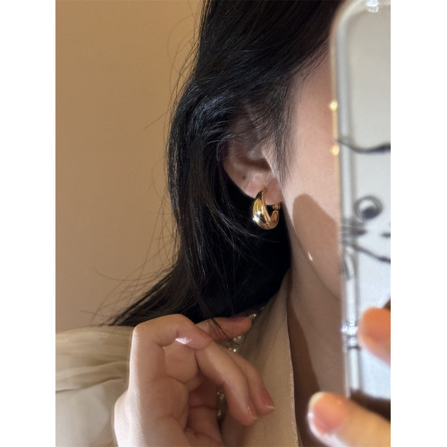 歐美復古金屬耳圈女輕奢高級感小衆設計簡約百搭氣質耳環耳飾秋冬