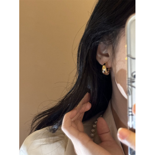 歐美復古金屬耳圈女輕奢高級感小衆設計簡約百搭氣質耳環耳飾秋冬