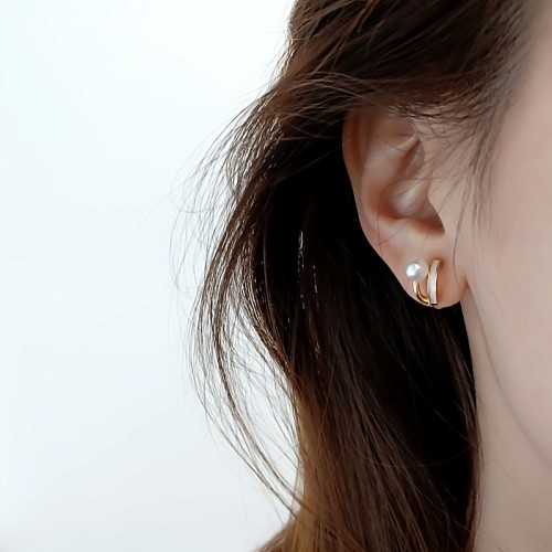 無耳洞入簡約氣質百搭小巧珍珠無痛防掉蚊香盤耳夾女2021新款耳環