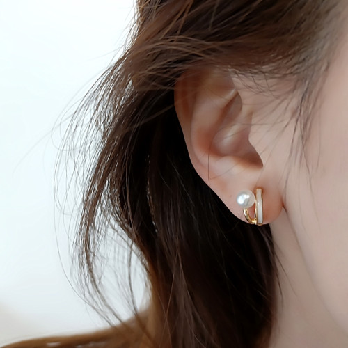 無耳洞入簡約氣質百搭小巧珍珠無痛防掉蚊香盤耳夾女2021新款耳環