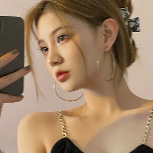 歐美大氣圓圈耳圈誇張時尚素圈ins耳環百搭高級感耳釘女港風耳飾