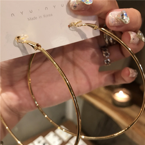 歐美大氣圓圈耳圈誇張時尚素圈ins耳環百搭高級感耳釘女港風耳飾