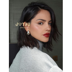 JOYAU經典時髦 歐美光面水滴空心高保色ins博主款耳釘無耳洞耳夾