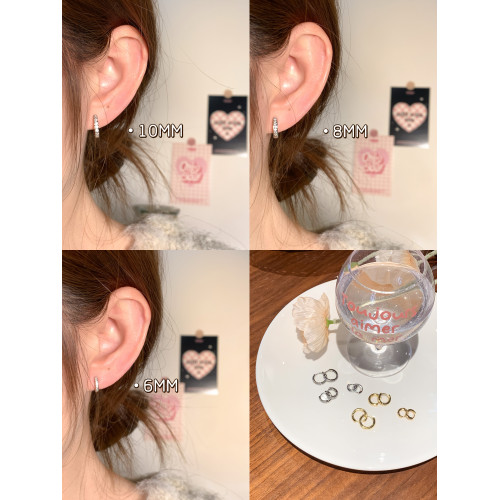 嘟嘟夫婦睡覺不用摘耳圈耳環獨特小衆爆閃耳骨釘高級感耳釦耳飾女