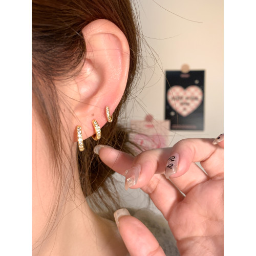 嘟嘟夫婦睡覺不用摘耳圈耳環獨特小衆爆閃耳骨釘高級感耳釦耳飾女