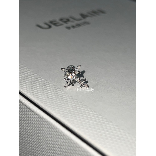 Pink Daily暗黑風超閃滿鑽十字架鈦鋼耳釘女平底耳骨釘耳蝸釘耳飾