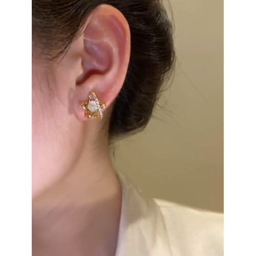 鑲鑽貓眼石星星耳釘氣質簡約百搭耳環小衆精緻ins小巧高級感耳飾