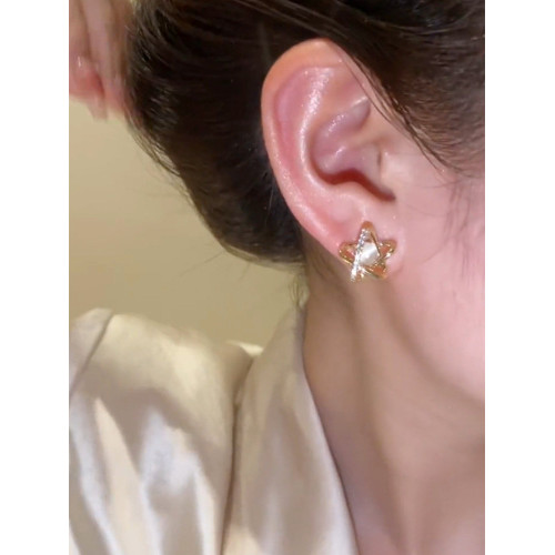 鑲鑽貓眼石星星耳釘氣質簡約百搭耳環小衆精緻ins小巧高級感耳飾