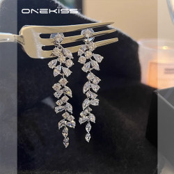 輕奢超閃人工鋯石流蘇耳環女2026新款爆款耳夾無耳洞長款耳飾氣質