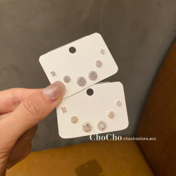 chocho/三對套裝 精緻小巧高級感耳釘耳環百搭小衆設計感輕奢耳飾