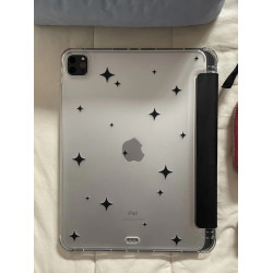 ins小衆個性黑色星星韓系簡約適用2025款11寸保護殼2022/10.2保護套air56平板套防摔軟殼帶筆槽支架華爲蘋果