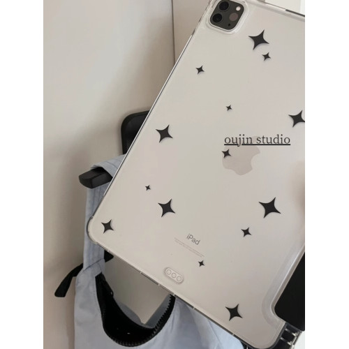 ins小衆個性黑色星星韓系簡約適用2025款11寸保護殼2022/10.2保護套air56平板套防摔軟殼帶筆槽支架華爲蘋果