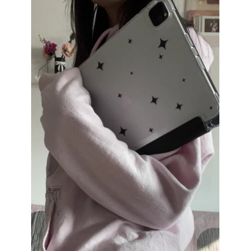 ins小衆個性黑色星星韓系簡約適用2025款11寸保護殼2022/10.2保護套air56平板套防摔軟殼帶筆槽支架華爲蘋果